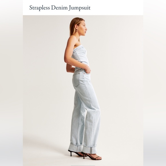 Abercrombie & Fitch • Strapless Denim Jumpsuit (L) *NWT* - Picture 4 of 11